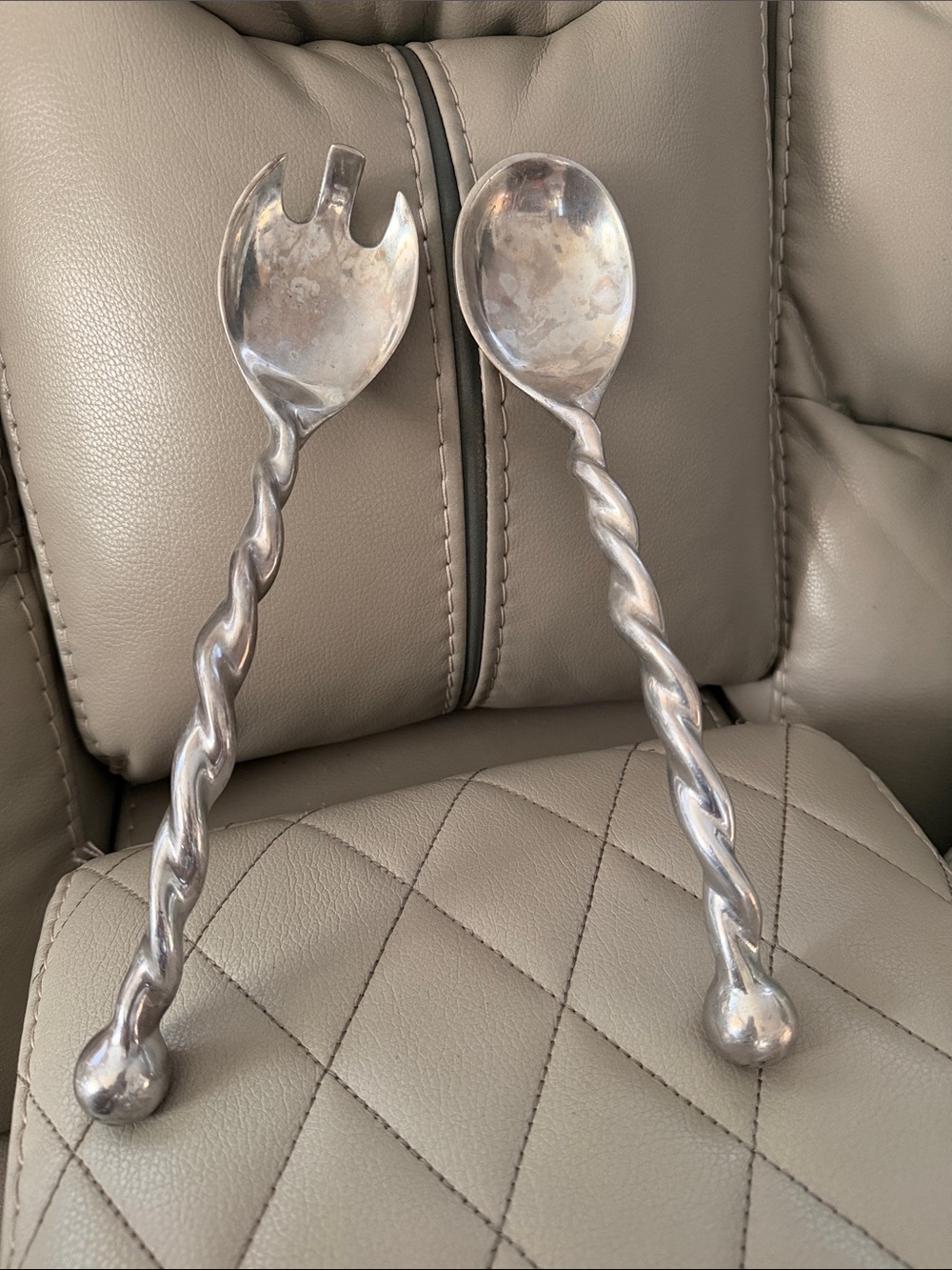 Mariposa Twisted-Handle Silver Salad Servers - Two-Piece Set
